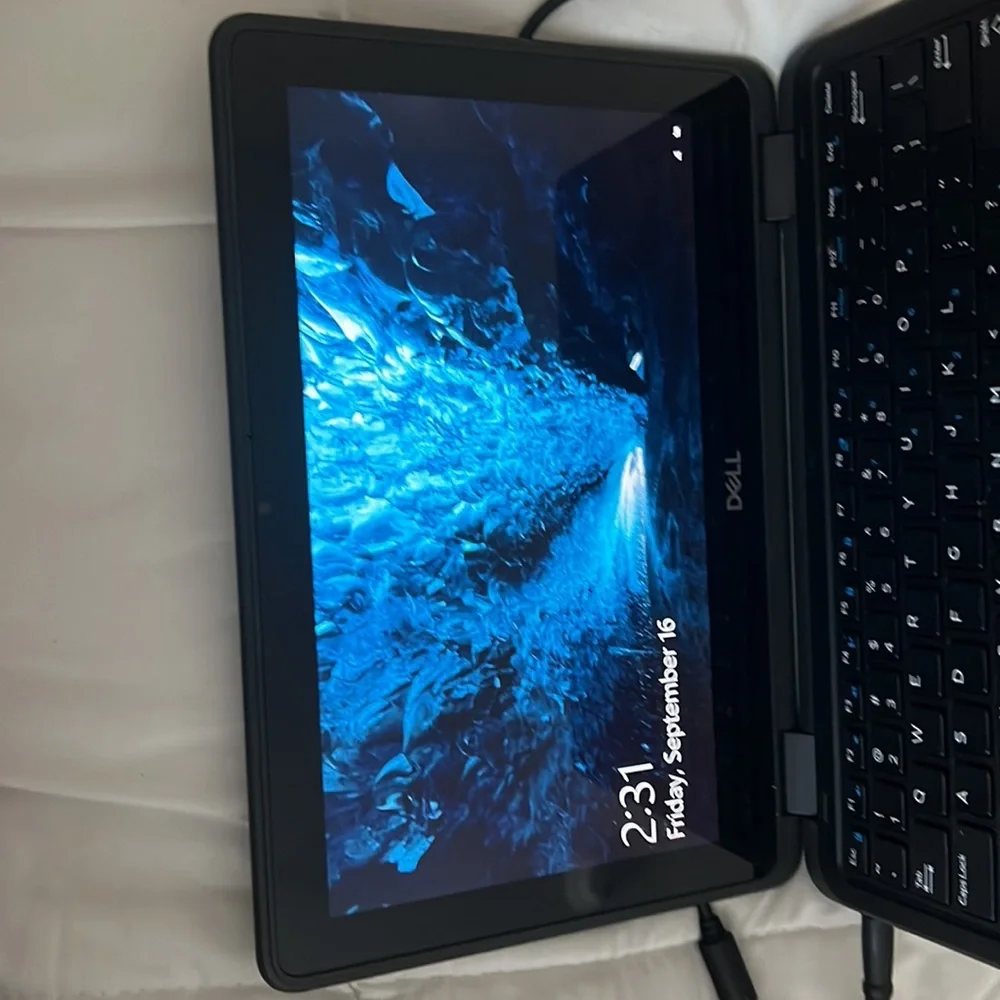 Black dell touch screen foldable laptop